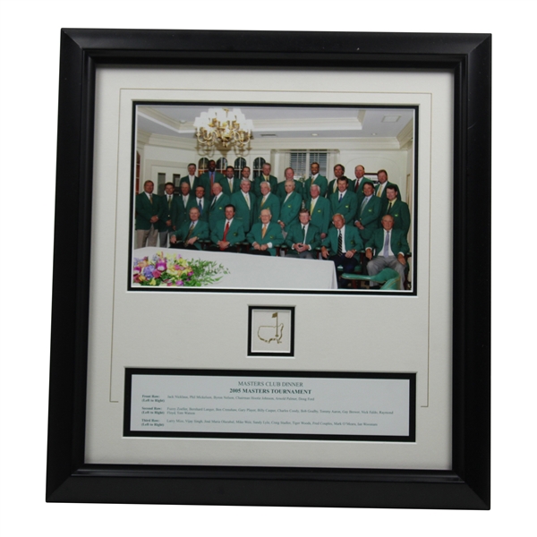 2005 Masters Tournament Masters Club Dinner Framed Photo Display