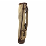 Spalding Canvas & Brown Leather Golf Bag