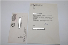 Arnold Palmer Signed Letter to Joe & Susan Panko w/Arnold Palmer Letterhead & Envelope JSA ALOA