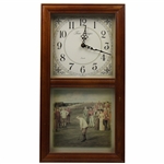 Vintage Time Images Wall Clock Quartz with Golf Putting Print 20'' Tall - Working