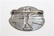 Sterling Silver Post Swing Golfer Pin