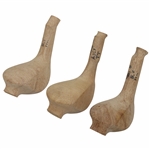 Three (3) Persimmon Unfinished Wood Heads