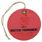 1971 Masters Tournament Wednesday Practice Rd Ticket #3522 - Charles Coody Winner