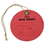 1971 Masters Tournament Wednesday Practice Rd Ticket #3522 - Charles Coody Winner