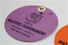 1973 Masters Tournament Monday, Tuesday & Wednesday Practice Rd Tickets - Tommy Aaron Winner
