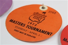 1973 Masters Tournament Monday, Tuesday & Wednesday Practice Rd Tickets - Tommy Aaron Winner
