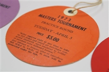 1973 Masters Tournament Monday, Tuesday & Wednesday Practice Rd Tickets - Tommy Aaron Winner