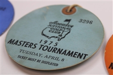 1975 Masters Tournament Monday, Tuesday & Wednesday Practice Rd Tickets - Jack Nicklaus Winner