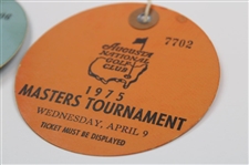 1975 Masters Tournament Monday, Tuesday & Wednesday Practice Rd Tickets - Jack Nicklaus Winner