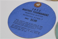 1975 Masters Tournament Monday, Tuesday & Wednesday Practice Rd Tickets - Jack Nicklaus Winner