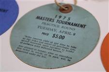 1975 Masters Tournament Monday, Tuesday & Wednesday Practice Rd Tickets - Jack Nicklaus Winner