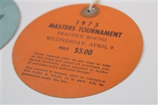 1975 Masters Tournament Monday, Tuesday & Wednesday Practice Rd Tickets - Jack Nicklaus Winner