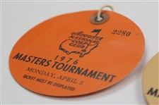 1976 Masters Tournament Monday, Tuesday & Wednesday Practice Rd Tickets - Ray Floyd Winner