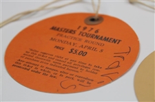 1976 Masters Tournament Monday, Tuesday & Wednesday Practice Rd Tickets - Ray Floyd Winner