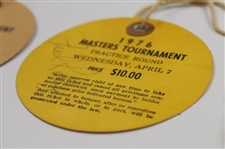 1976 Masters Tournament Monday, Tuesday & Wednesday Practice Rd Tickets - Ray Floyd Winner