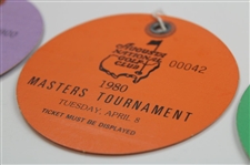 1980 Masters Tournament Monday, Tuesday & Wednesday Practice Rd Tickets - Seve Ballesteros Winner