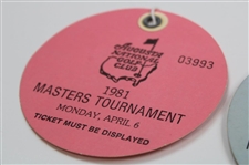 1981 Masters Tournament Monday, Tuesday & Wednesday Practice Rd Tickets - Tom Watson Winner