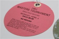 1981 Masters Tournament Monday, Tuesday & Wednesday Practice Rd Tickets - Tom Watson Winner