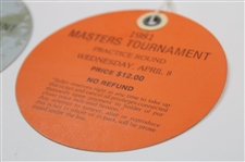 1981 Masters Tournament Monday, Tuesday & Wednesday Practice Rd Tickets - Tom Watson Winner