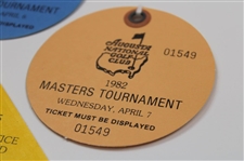 1982 Masters Tournament Monday, Tuesday & Wednesday Practice Rd Tickets - Craig Stadler Winner