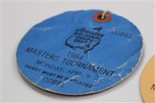 1984 Masters Tournament Monday, Tuesday & Wednesday Practice Rd Tickets - Ben Crenshaw Winner