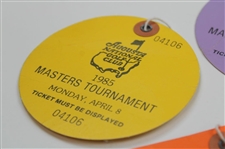 1985 Masters Tournament Monday, Tuesday & Wednesday(x2) Practice Rd Tickets - Bernhard Langer Winner