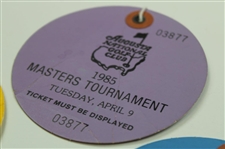1985 Masters Tournament Monday, Tuesday & Wednesday(x2) Practice Rd Tickets - Bernhard Langer Winner
