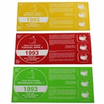 1993 Masters Tournament Monday, Tuesday & Wednesday Practice Rd Tickets - Bernhard Langer Winner