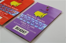 1996 Masters Tournament Monday, Tuesday & Wednesday Practice Rd Tickets - Nick Faldo Winner