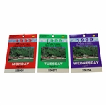 1999 Masters Tournament Monday, Tuesday & Wednesday Practice Rd Tickets - Jose Maria Olazabal Winner