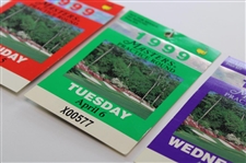 1999 Masters Tournament Monday, Tuesday & Wednesday Practice Rd Tickets - Jose Maria Olazabal Winner