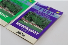 1999 Masters Tournament Monday, Tuesday & Wednesday Practice Rd Tickets - Jose Maria Olazabal Winner