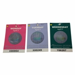 2000 Masters Tournament Monday, Tuesday & Wednesday Practice Rd Tickets - Vijay Singh Winner