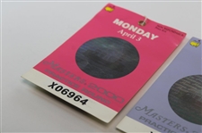 2000 Masters Tournament Monday, Tuesday & Wednesday Practice Rd Tickets - Vijay Singh Winner