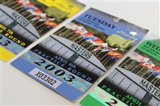 2003 Masters Tournament Monday, Tuesday & Wednesday Practice Rd Tickets - Mike Weir Winner