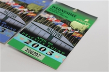 2003 Masters Tournament Monday, Tuesday & Wednesday Practice Rd Tickets - Mike Weir Winner