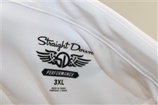 John Daly Signed Personal Straight Down White Performance 3XL Shirt w/Sponsors JSA ALOA