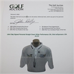 John Daly Signed Personal Straight Down White Performance 3XL Shirt w/Sponsors JSA ALOA