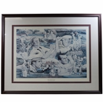Grand Slam Winners Nicklaus, Sarazen, Hogan & Player Artist Proof LTD ED Collage #138/150 Signed By Artist