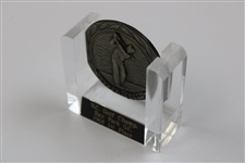 1968 Bay Park Golf Club NC 1st Place Golf Champ Golf Medal on Lucite Base