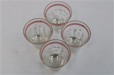 Four (4) Multi Sport Theme Shot Glasses