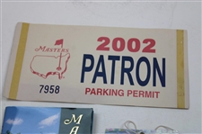 2002 Masters Tournament Wednesday Practice Round Ticket #Z00400 w/2002 Yardage Guide & Parking Permit