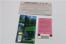 2002 Masters Tournament Wednesday Practice Round Ticket #Z00400 w/2002 Yardage Guide & Parking Permit