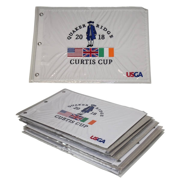 Ten (10) 2018 Curtis Cup at Quaker Ridge Embroidered Flags - Team USA Win 17-3