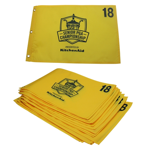 Twenty (20) 2014 Senior 75th PGA Championship Yellow Screen Flags - Colin Montgomerie Winner