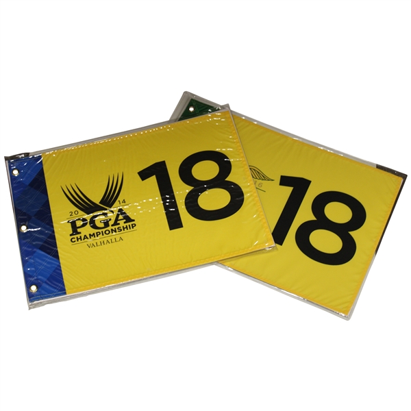 2014 & 2016 PGA Championship Yellow Screen Flags - McIlroy (Valhalla) & Walker (Baltusrol)