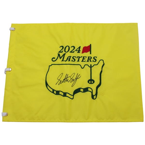 Scottie Scheffler Signed 2024 Masters Embroidered Flag JSA ALOA
