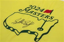 Scottie Scheffler Signed 2024 Masters Embroidered Flag JSA ALOA
