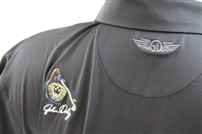 John Daly Signed Personal Straight Down Black Performance 3XL Shirt w/Sponsors JSA ALOA