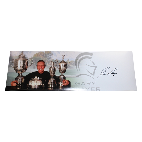 Gary Player Signed Grand Slam Trophy Panoramic Collage JSA ALOA